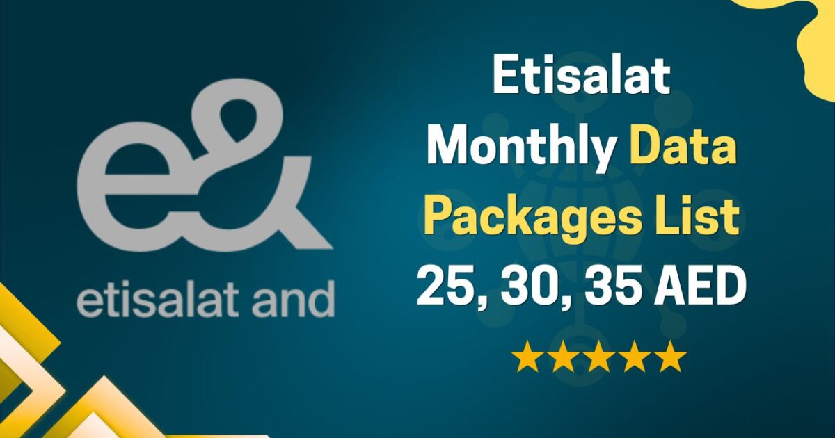 Etisalat Monthly Data Packages 25, 30 & 35 AED (Updated)
